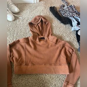 Urban Out. Waffle cropped sweater/hoodie